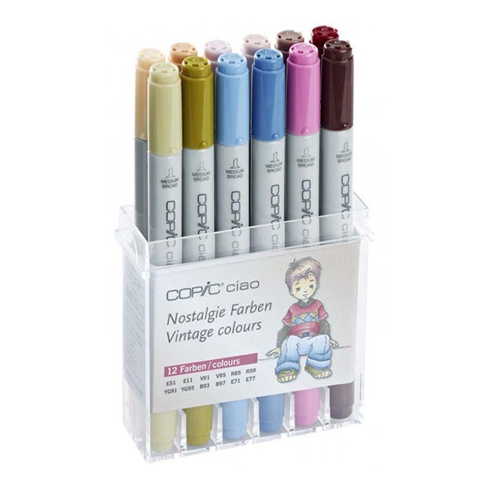 مجموعة ألوان فينتاج سياو في صندوق أكرليك 12 قطعة من ماركة كوبيك