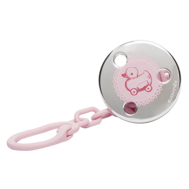 سوافينكس مشبك لهاية مزين بطة مع سلسلة زهري