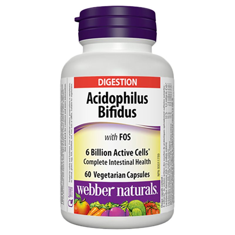 Webber Naturals - Acidophilus Bifidus Vegetarian Capsules - 60pcs