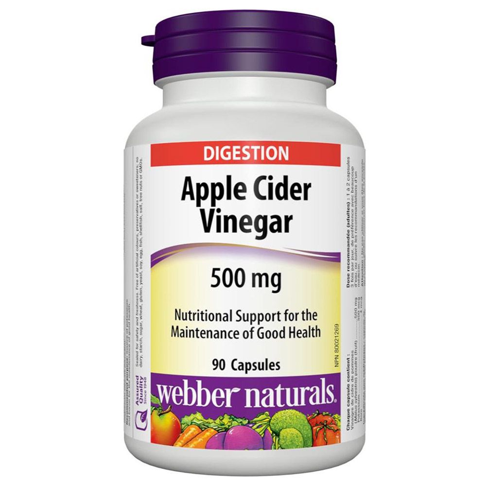 Webber Naturals - Apple Cider Vinegar 500mg Capsules - 90pcs