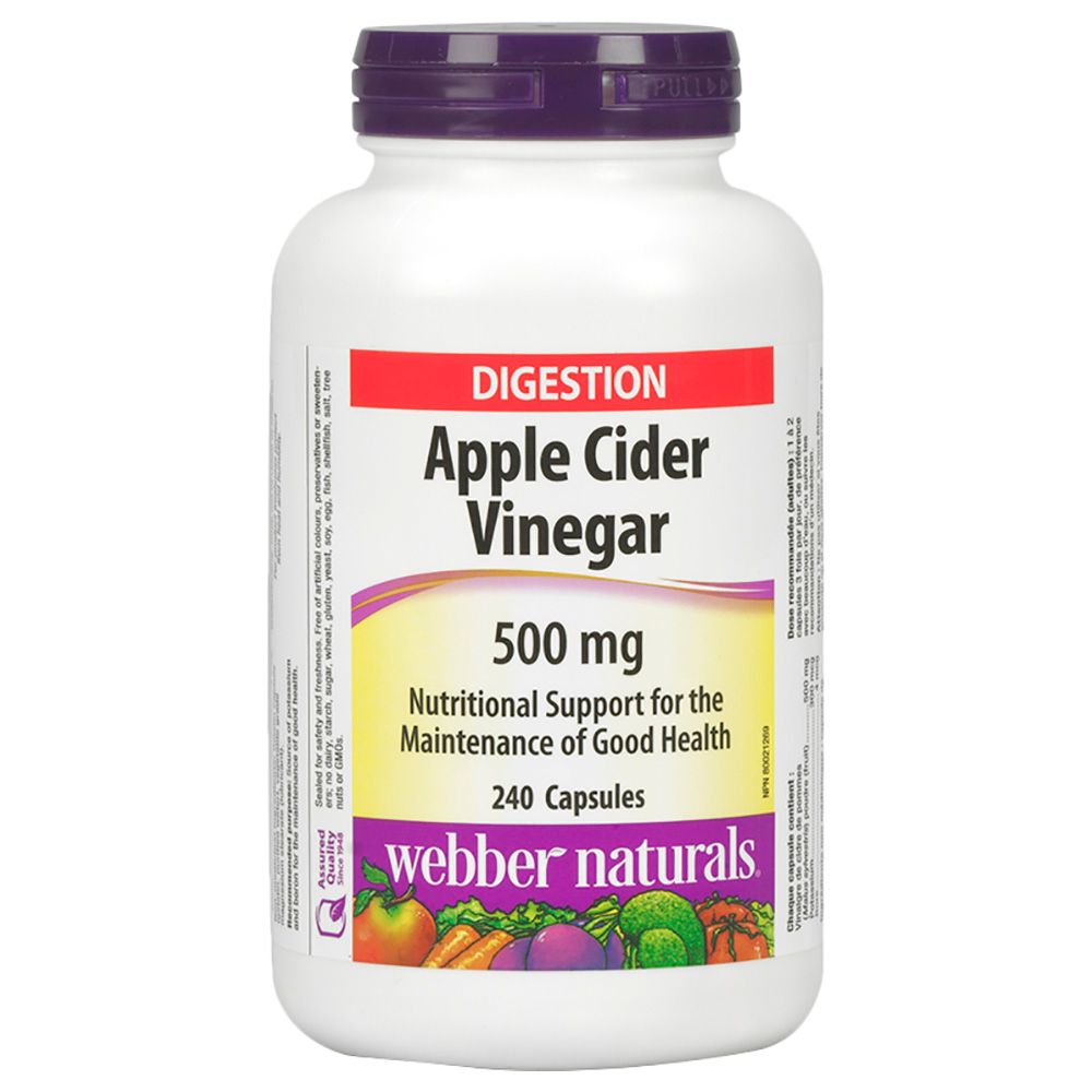 ويبر ناتشورالز - خل التفاح - 500 ملغ - 240 كبسولة