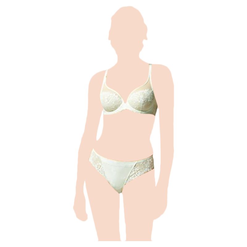 Klynn-Simone Perele - Full Cup Plunge Bra - Ivory