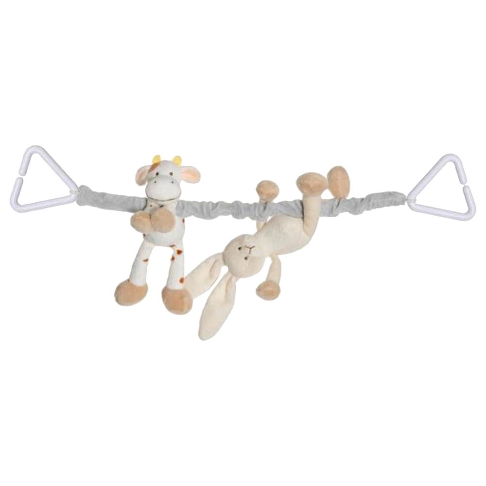 Teddykompaniet - Diinglisar Pram Rattle - 40cm - Bunny & Cow