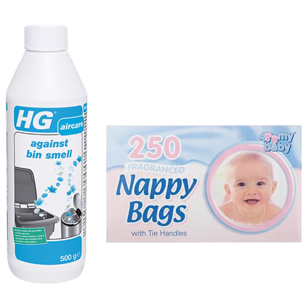 HG Nappy Bin Freshener + 4 My Baby Nappy Sacks 250's