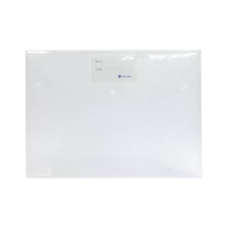 حافظة مستندات مع بطاقة تعريف على الزر 12 قطعة من ماركة اطلس - فلوسكاب، أبيض