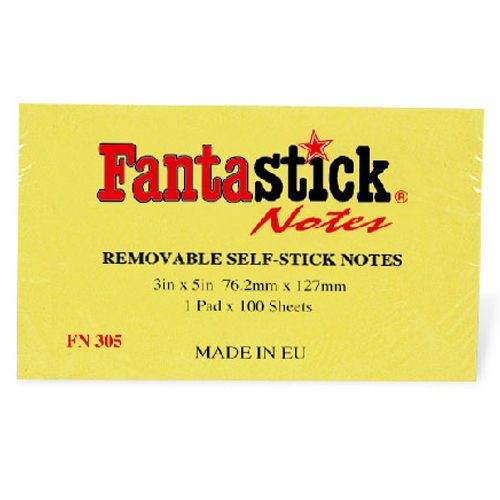 Fantastick - Stick Notes 3"x5" - Yellow 12pcs