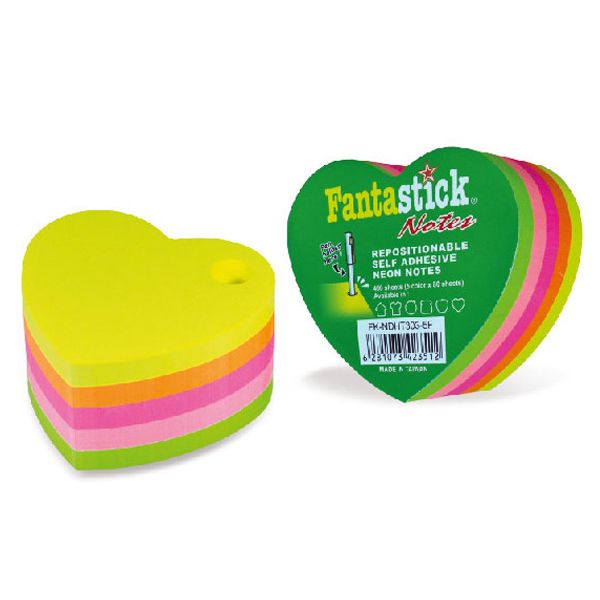 Fantastick - Stick Notes 5 Colors Hearts 12pcs