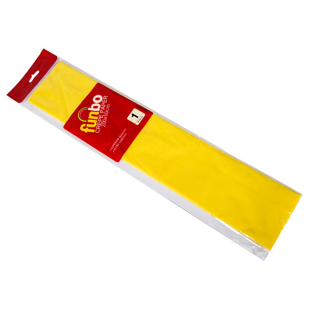 Funbo - Pack of 10 Crepe Paper 23gsm - Yellow