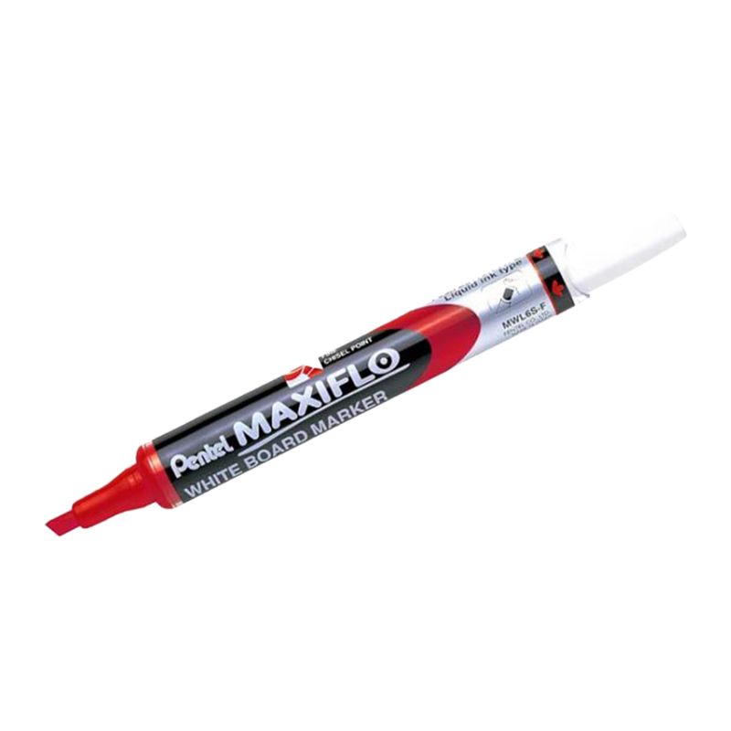 Pentel 12pcs Maxiflo WhiteBoard Marker Slim Chisel Point Red