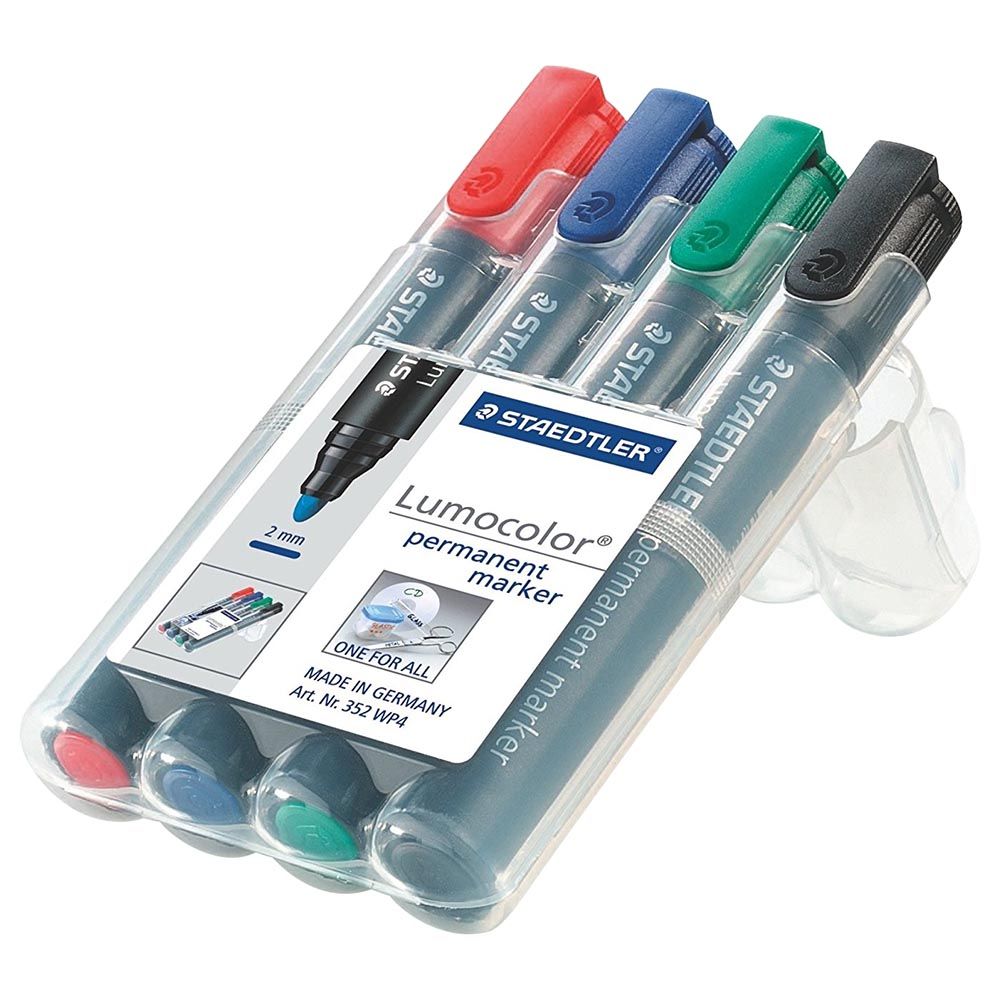 أقلام تخطيط دائمة 4 ألوان من ماركة ستيدتلر