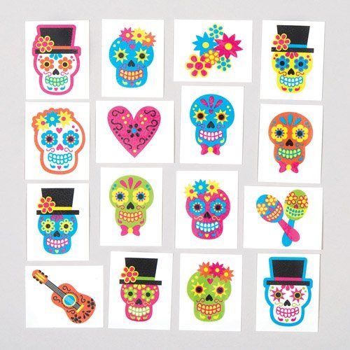 Baker Ross - Day of the Dead Tattoos - Pack of 24