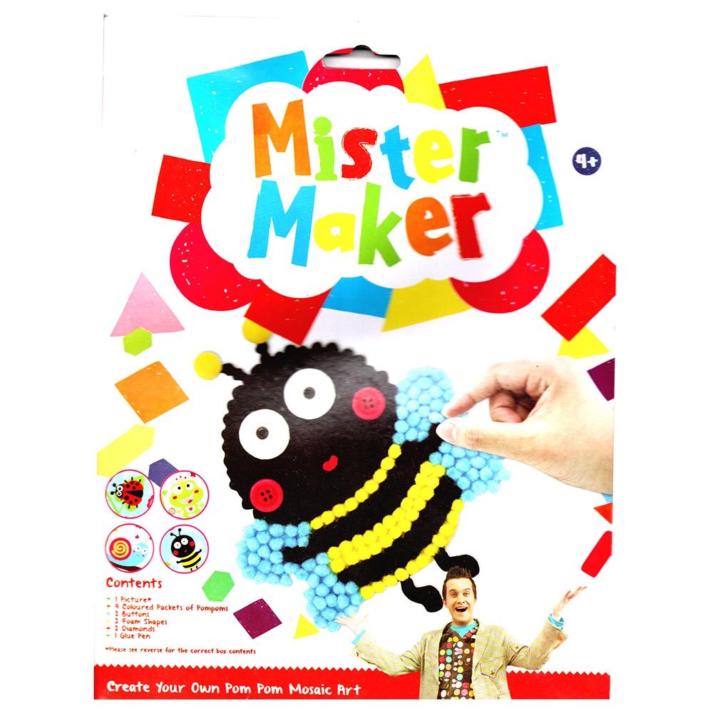 Pms Mister Maker Create Your Own Pom Pom Mosaic Art Assorted