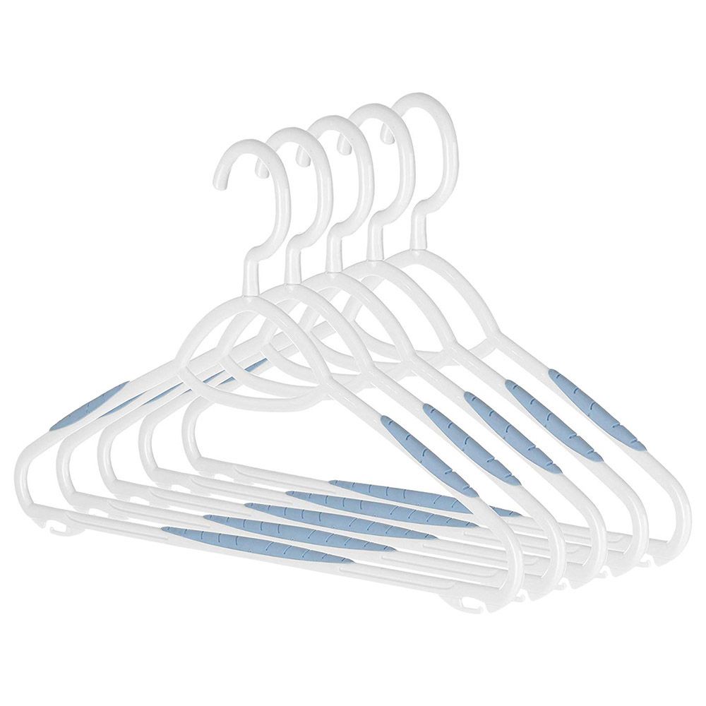 Whitmor - Sure Grip Hangers Set of 5 - White