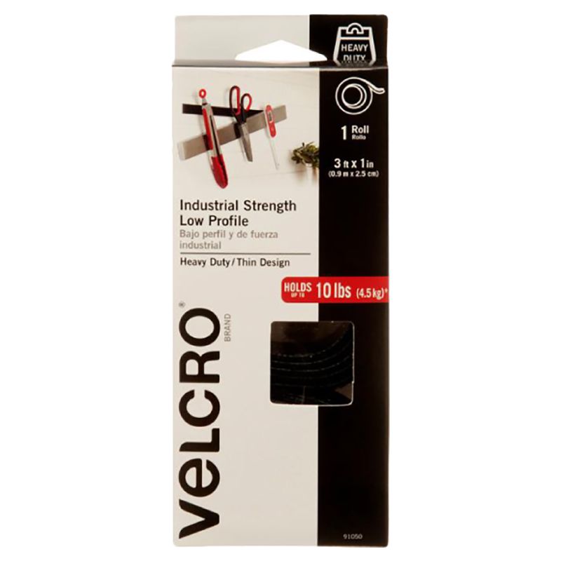 فيلكرو - شريط لاصق 1 إنش × 3 قدم - أسود