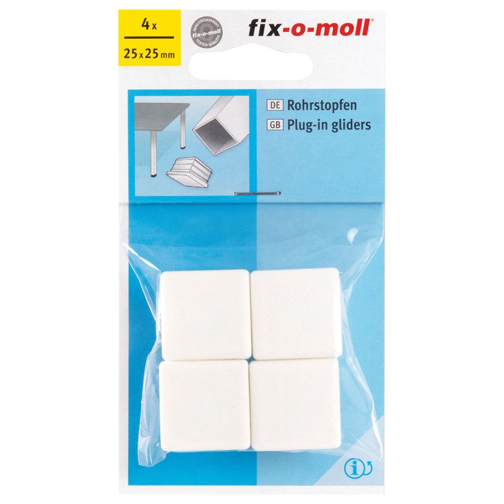 Fix-o-Moll Plugs-In Gliders White 25mm
