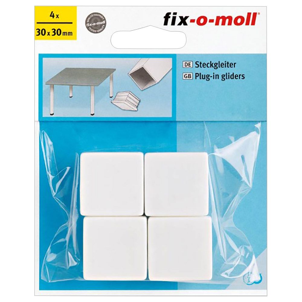 Fix-o-Moll Plugs-In Gliders White 30mm