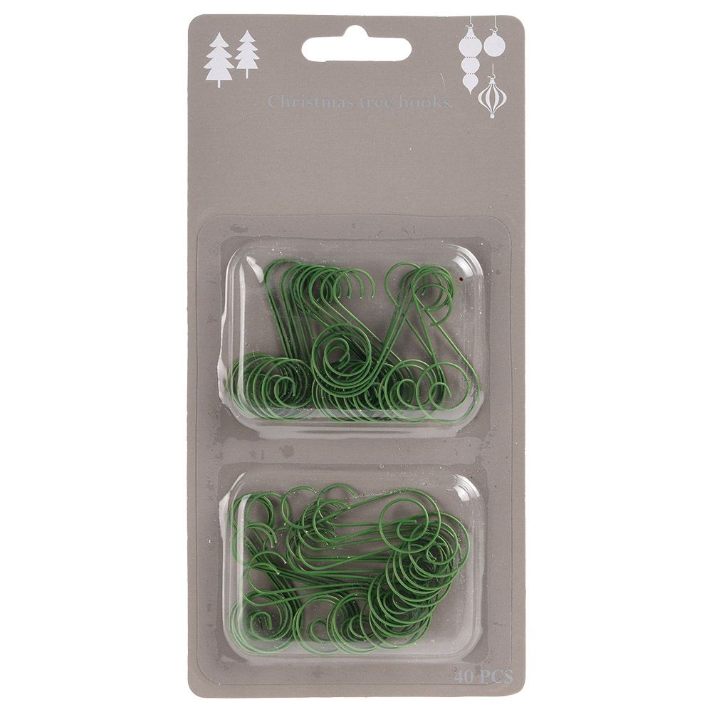 Homesmiths - Christmas Tree Hooks 40pcs Green