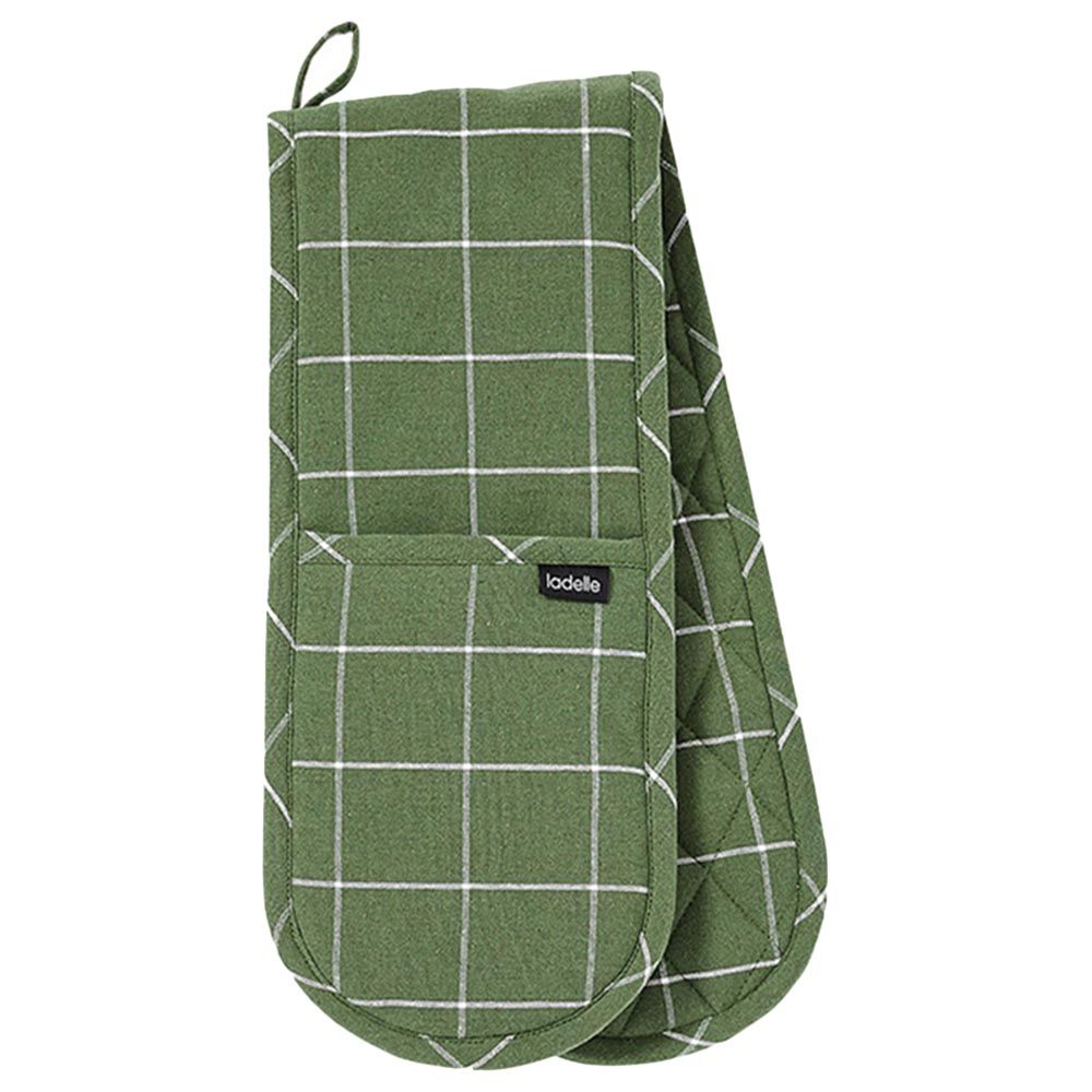 Ladelle - Eco Check Green Double Oven Mitt