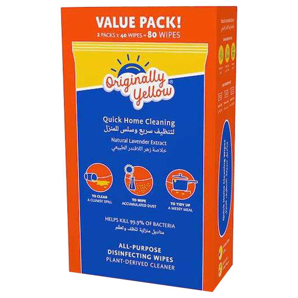 Originally Yellow - Home Cleaning Wipes Value Pack Of 2