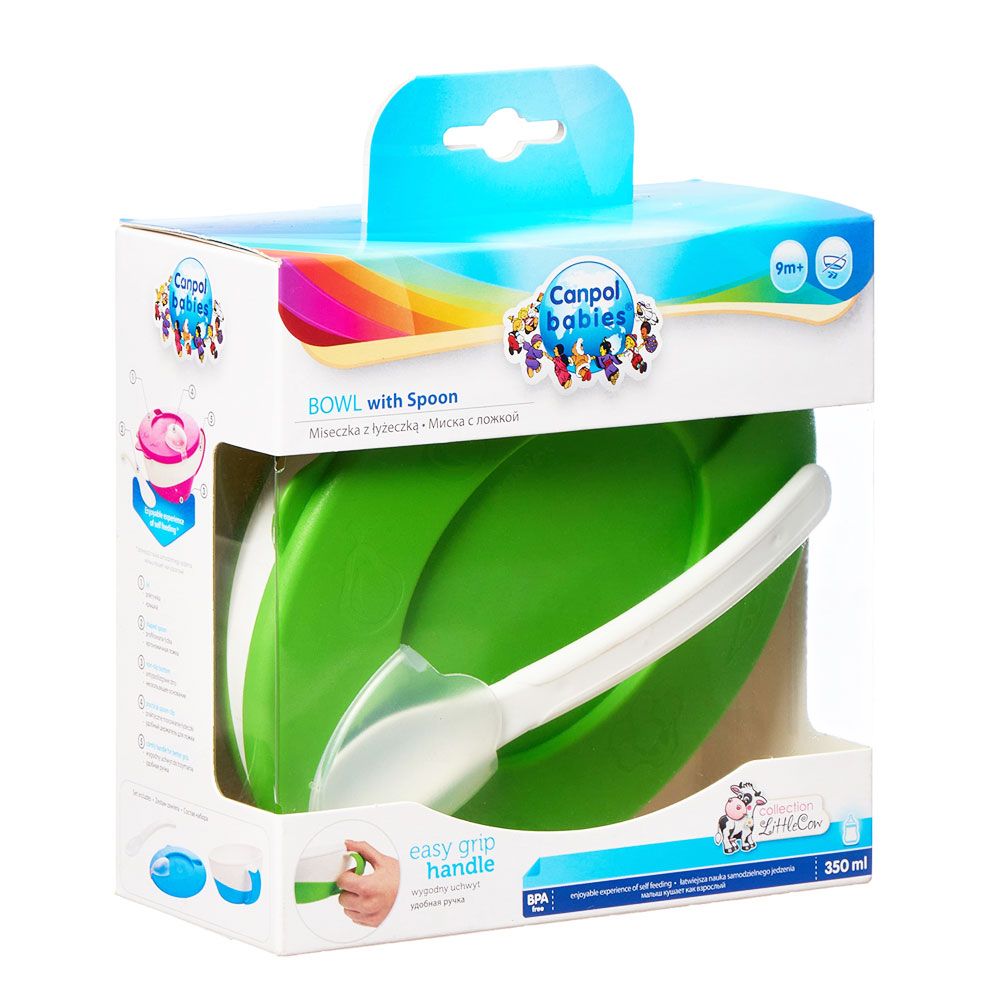 Canpol - Bowl w/ Spoon & Lid - 350ml - Little Cow