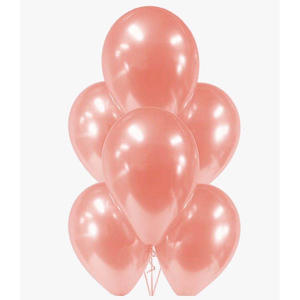 Chrome Helium Inflated Latex Balloons 6pcs