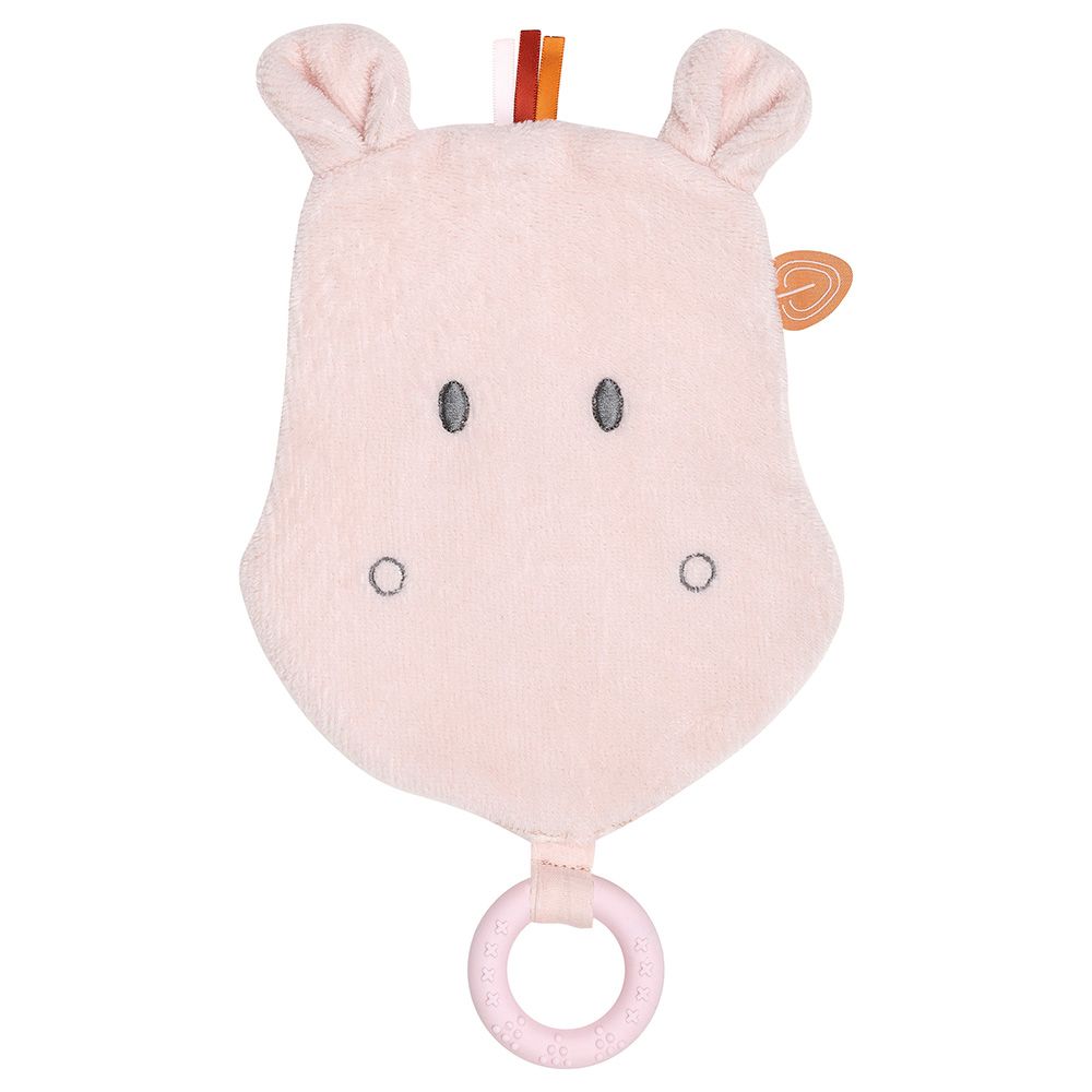 Nattou - Doudou Head Susie Hippo Silicone Ring - Pink