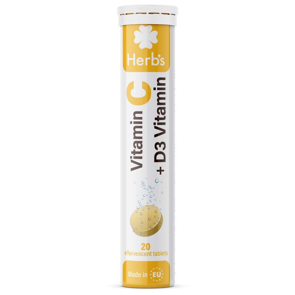 Herb's - Vitamin C 1000 Mg + D3 Vitamin Tablet - 20'S