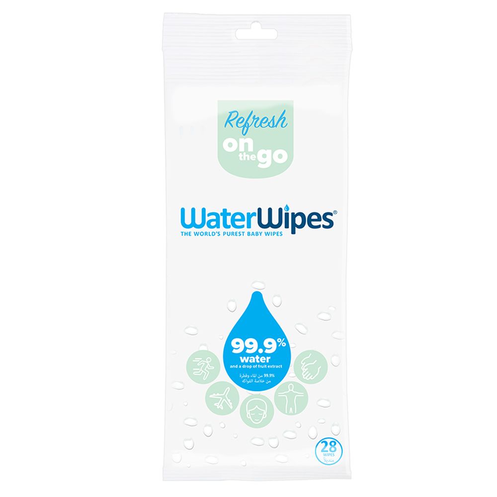 WaterWipes Refresh Body Wipes, 1 Pack of 28 Wipes