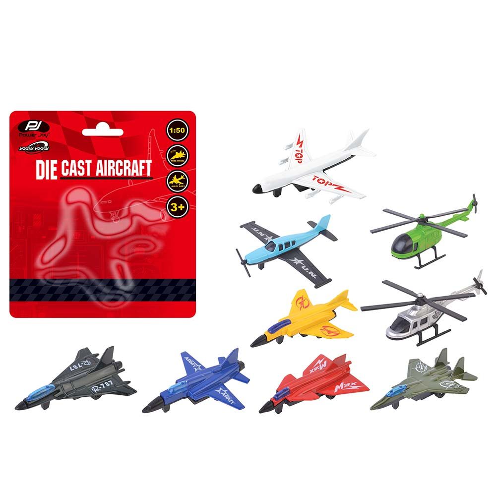 Power Joy - Vroom Vroom Die Cast Aircraft 9 - Assorted 1pc