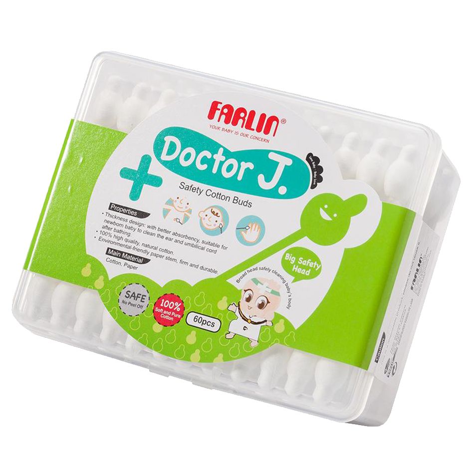 Farlin - Safety Cotton Buds Pack of 60 - Green