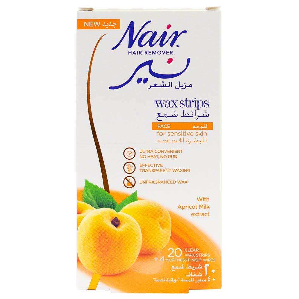 Nair - Facial Wax Strips Apricot 20 Sheet