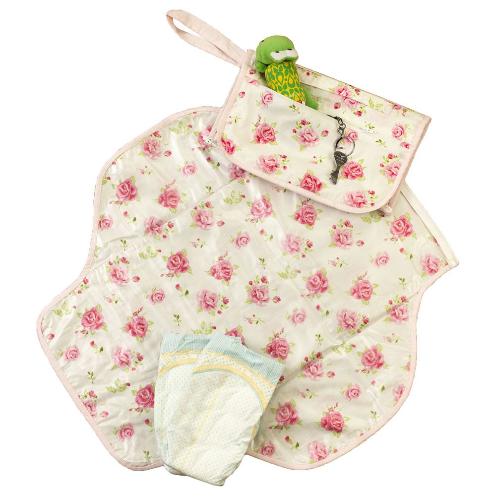 ليتل ويست ستريت - محفظة حفاضات يدوية - زهور 