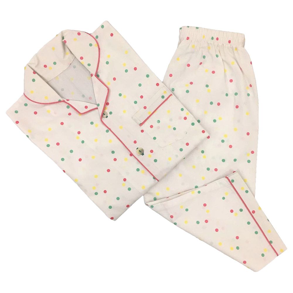 ليتل ويست ستريت طقم بيجاما منقط أبيض