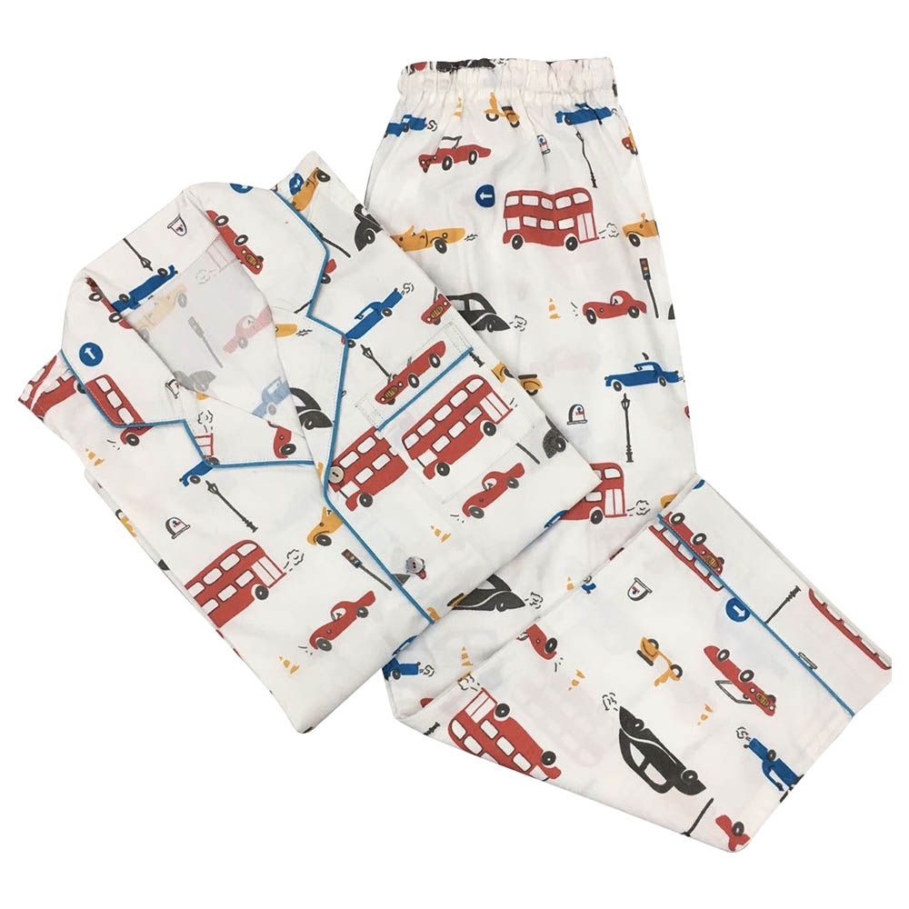 Little West Street - Off-We-Go! Pajama Set - White