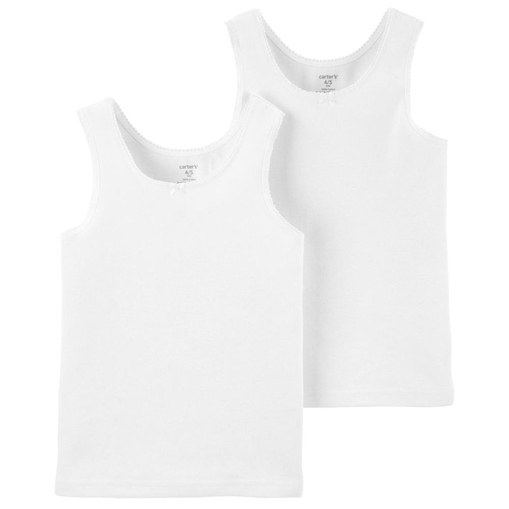 Carters - 2-Pack Cotton Cami Tanks - White
