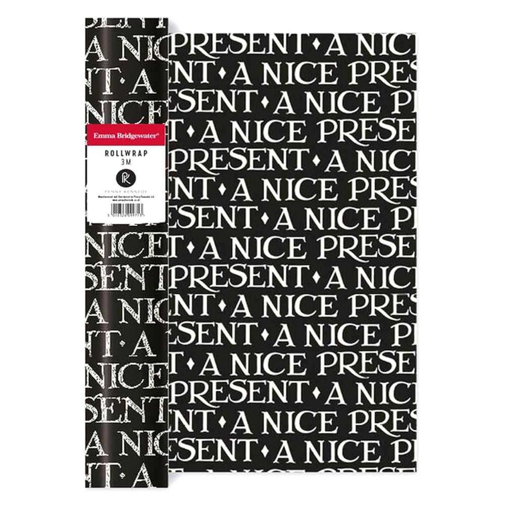 Emma Bridgewater - Etch A Nice Present Roll Wrap - Black