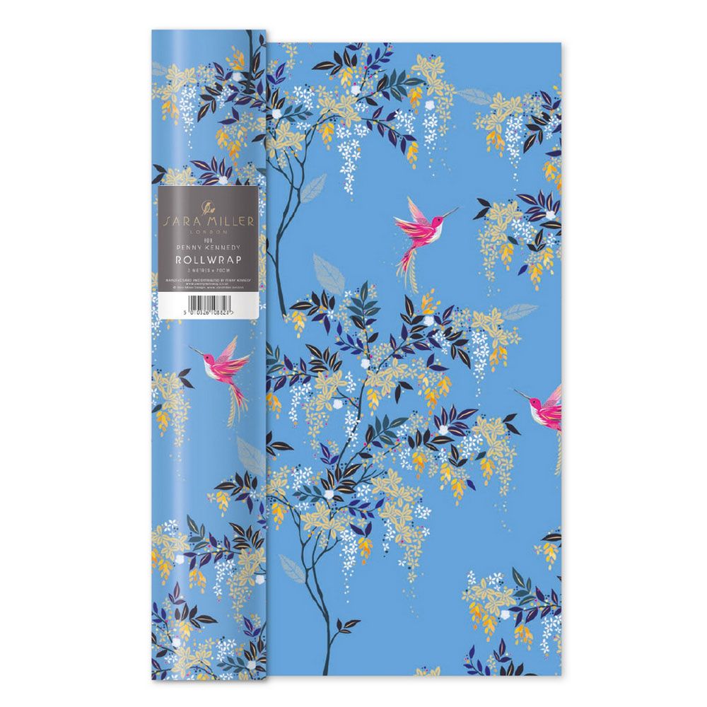 سارا ميلر - رول تغليف هدايا - طائر الطنان - أزرق