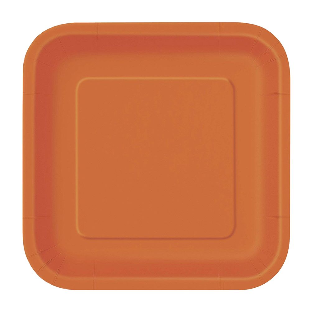 Pumpkin Orange Square Plate 7"