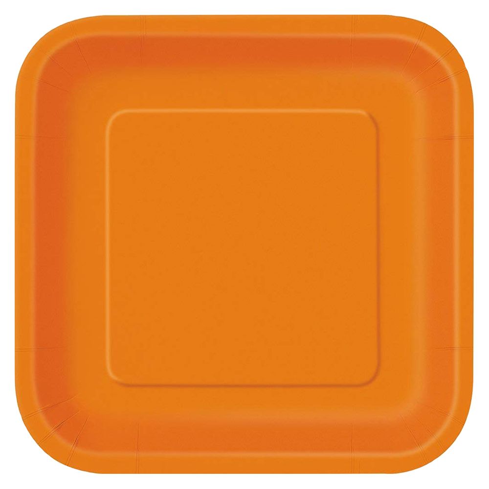 Pumpkin Orange Square Plate 9"