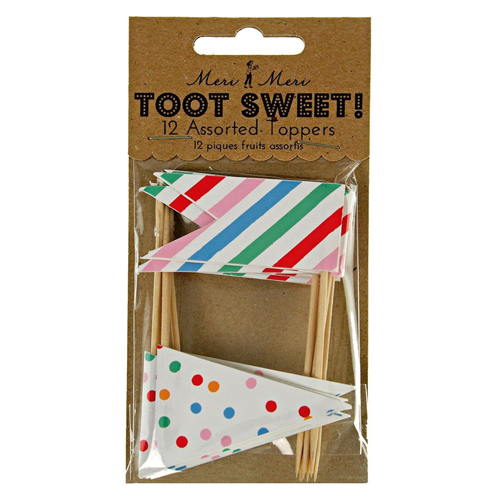 ميري ميري - زينة كيك مخططة - 12 عود