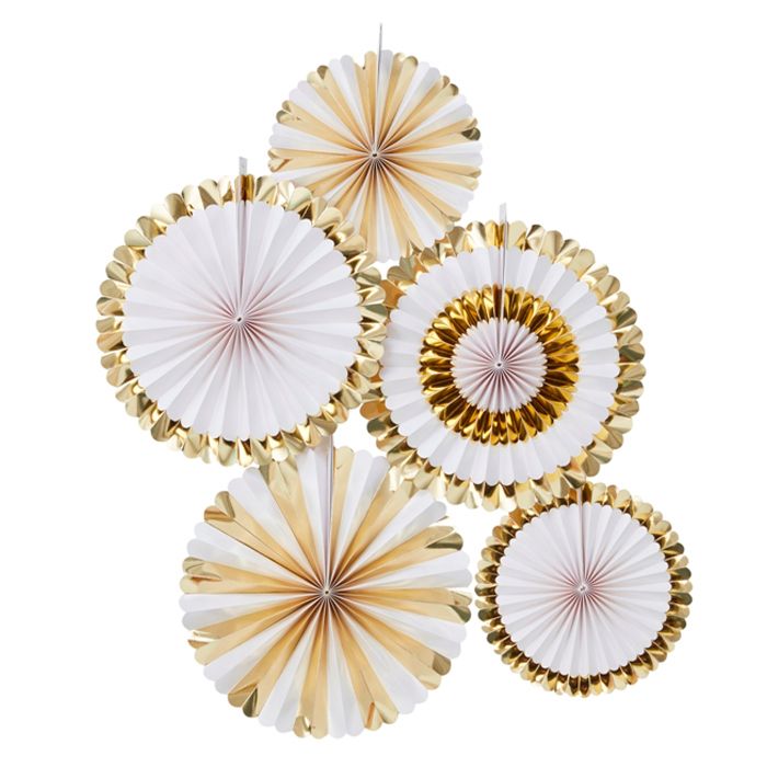 Ginger Ray - Gold Foiled Fan Decorations