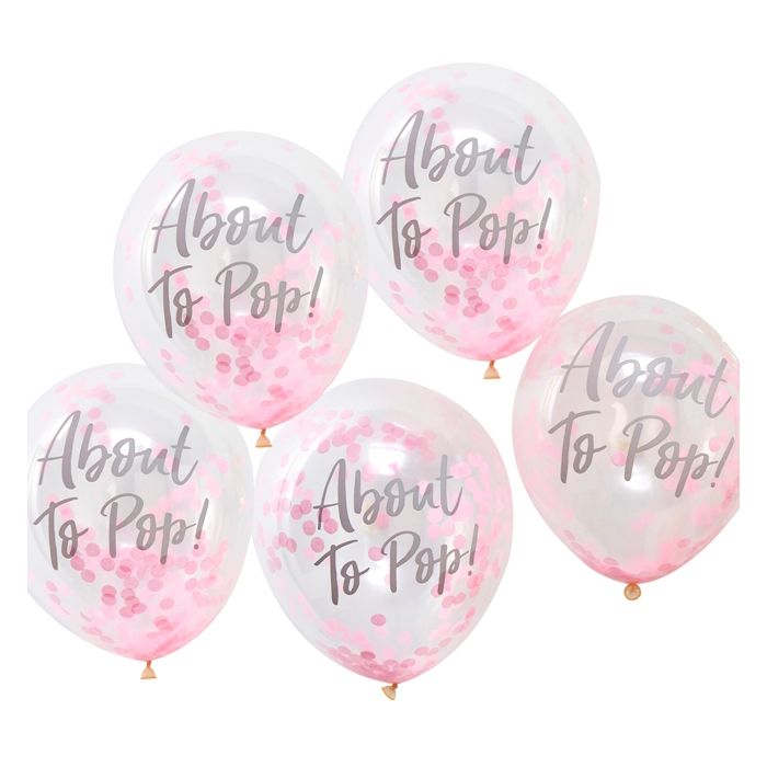 Ginger Ray - Printed Pink Confetti Balloons