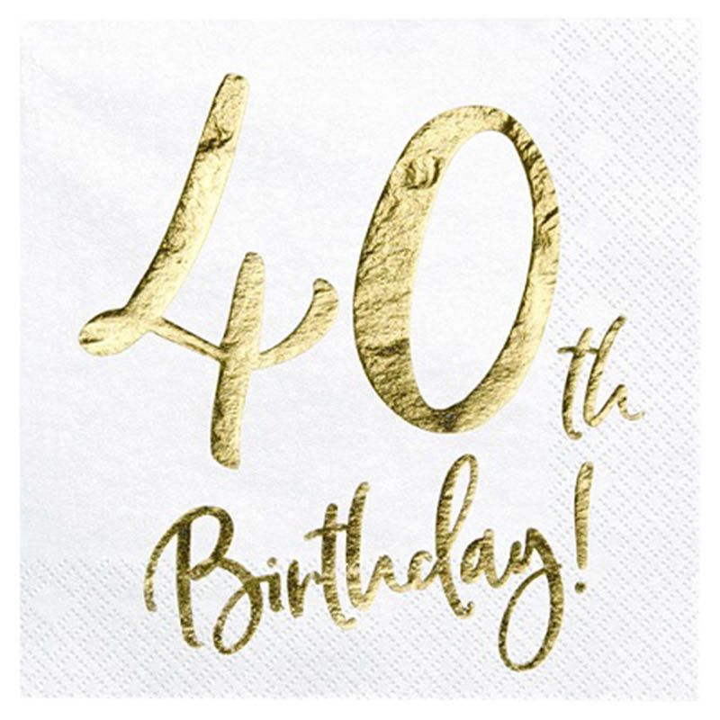 Party Deco - 40th Birthday Napkins 20pcs
