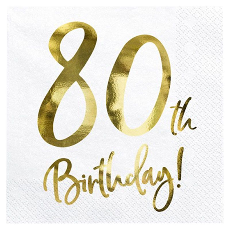 Party Deco - 80th Birthday Napkins 20pcs