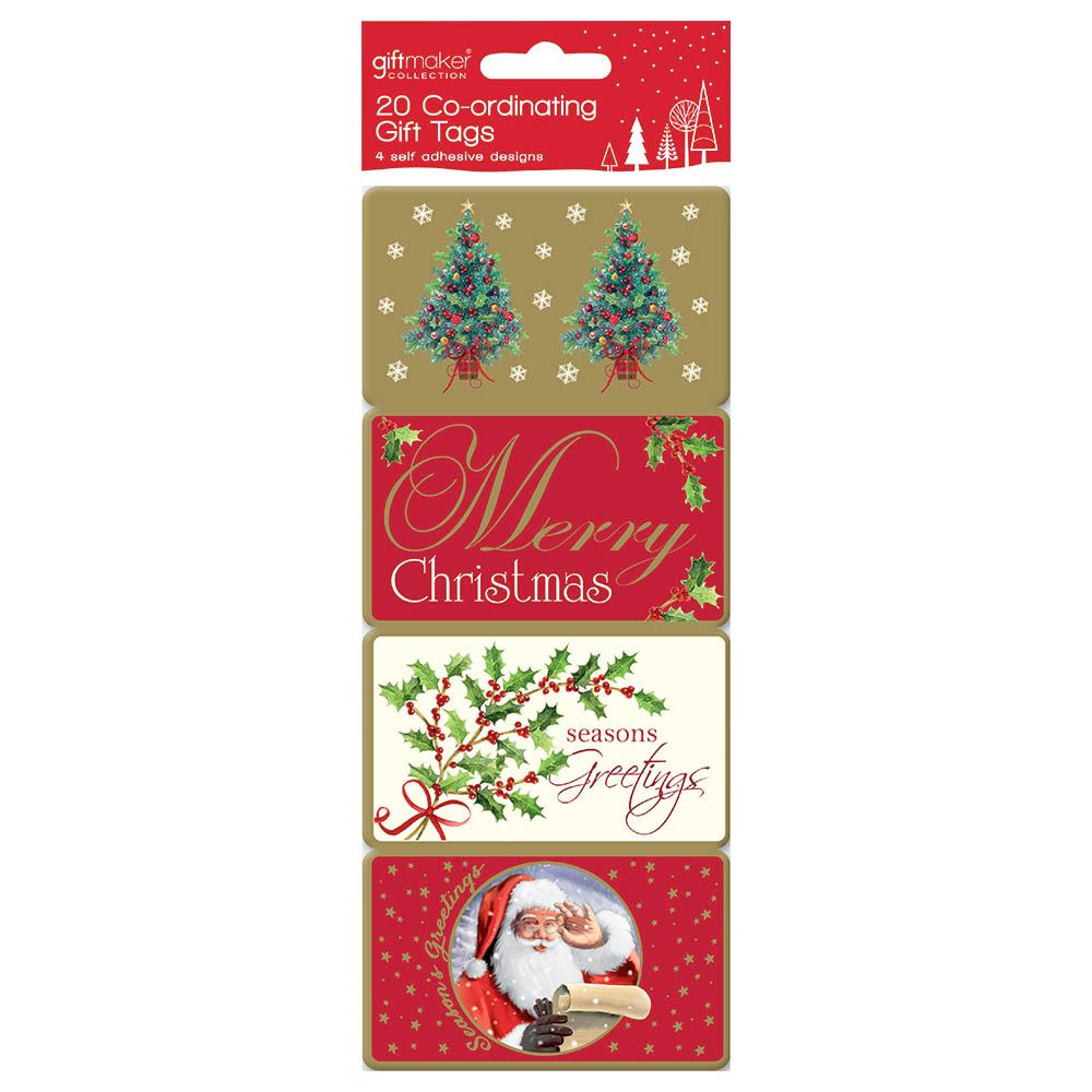 Giftmaker - 20pcs Elegant Traditions Self Adhesive Tags