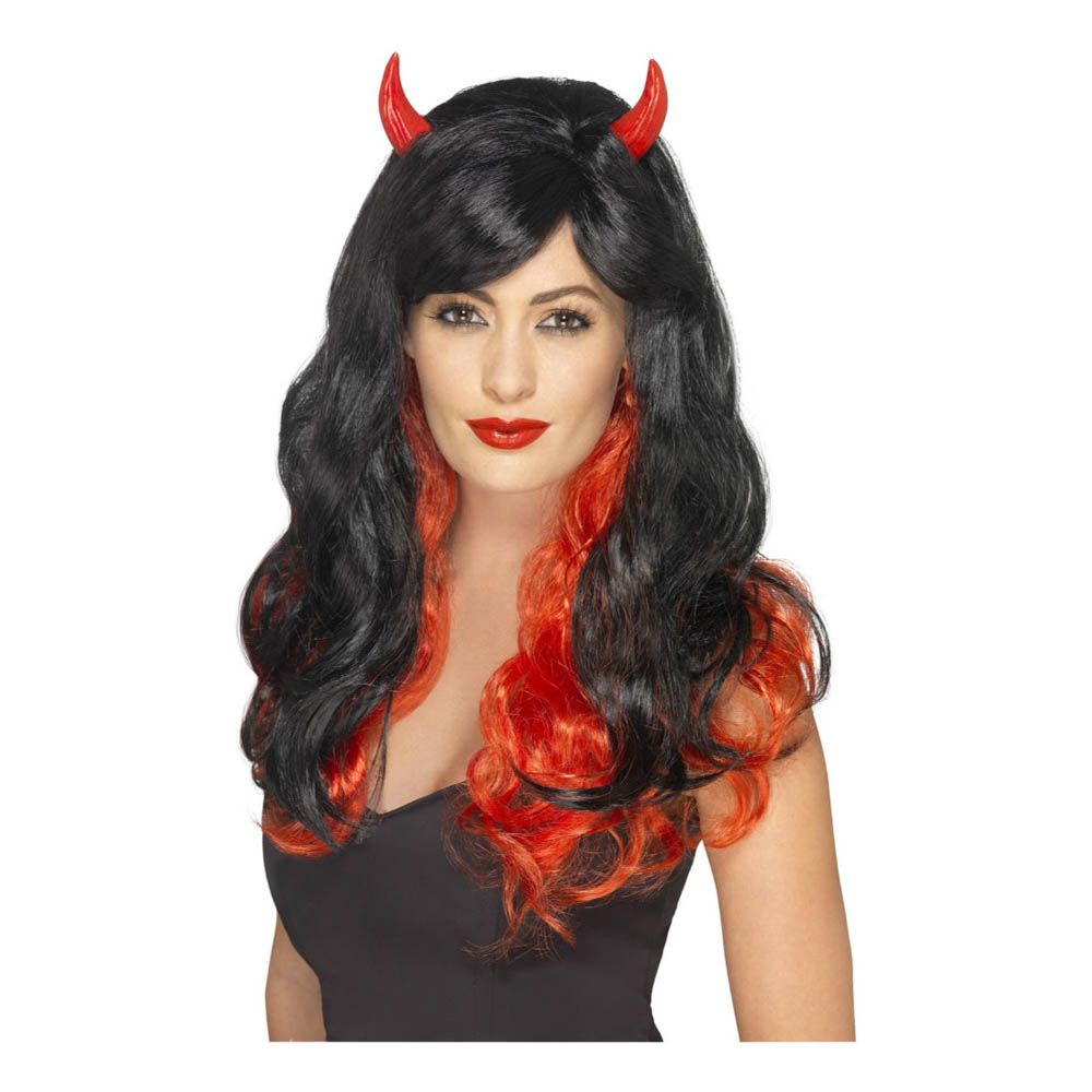 Smiffys - Devil Female Wig w/Horns