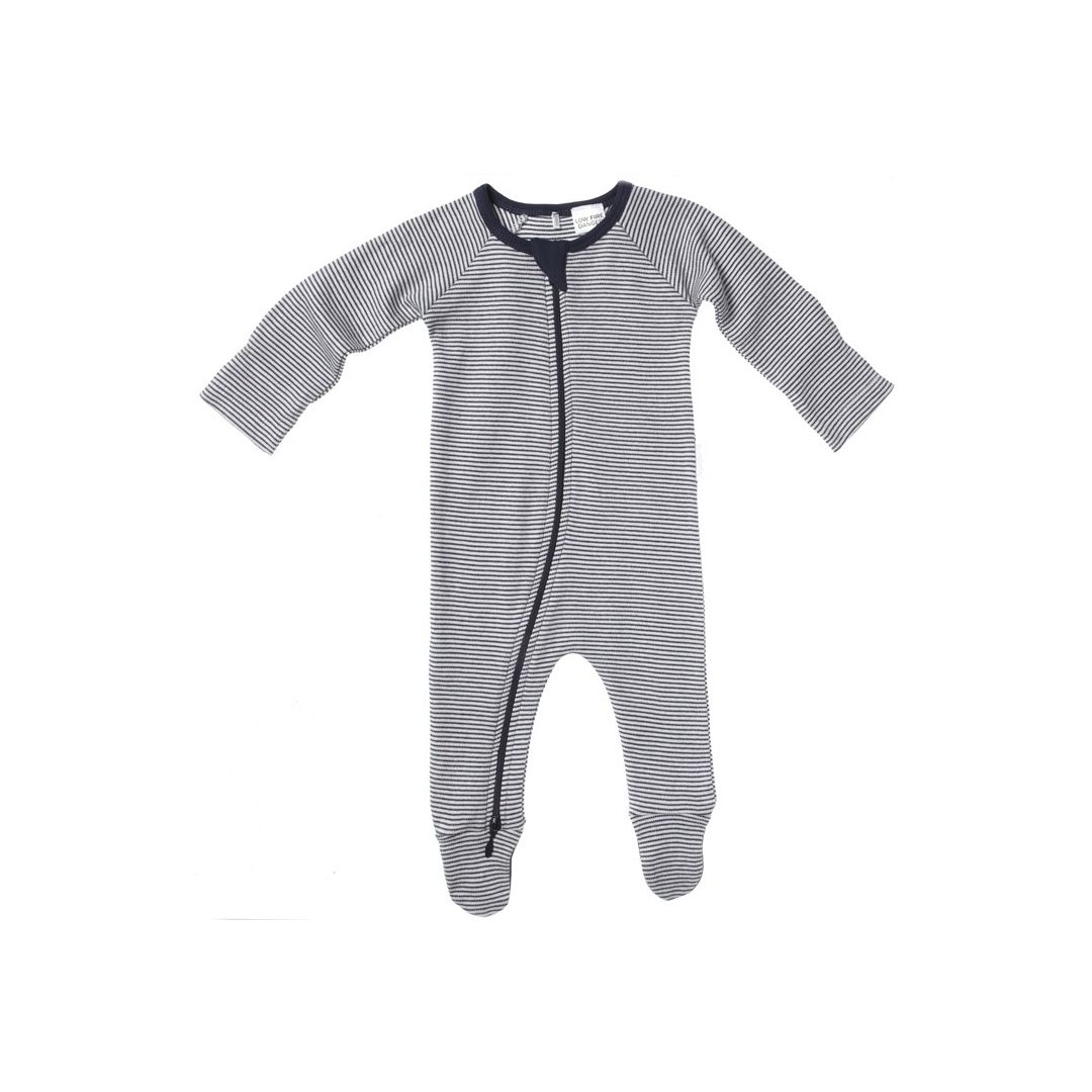 Purebaby - Zip Growsuit - Navy Stripe