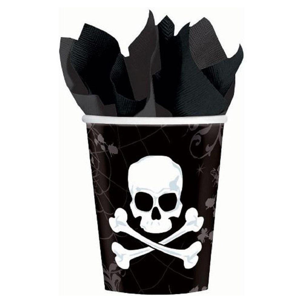 بارتي سنتر - أكواب الحفلات 9 أوقية نقشة جمجمة وعظام