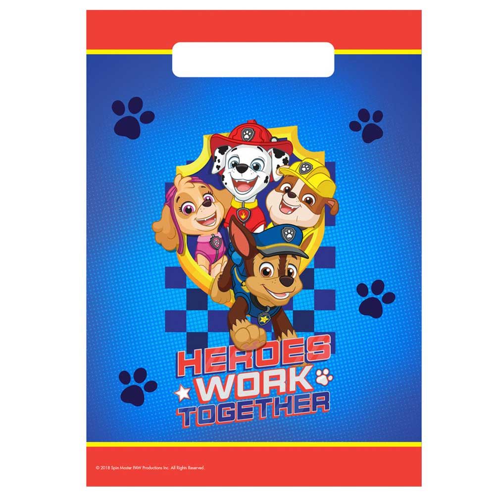 Amscan - Paw Patrol Plastic Loot Bags Pack of 8
