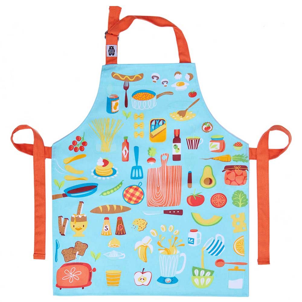 ThreadBear Design - Let's Cook Cotton Apron - Blue